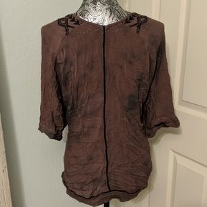 Free People Tops - Free people flowy boho embroidered brown top Free People Tops - Free people flowy boho embroidered brown top